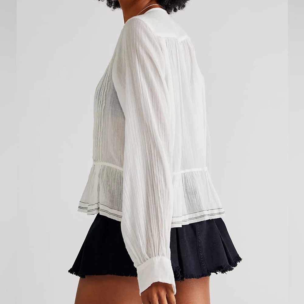 NWTS FREE PEOPLE BISHOP BLOUSE (M) - Picture 3 of 5